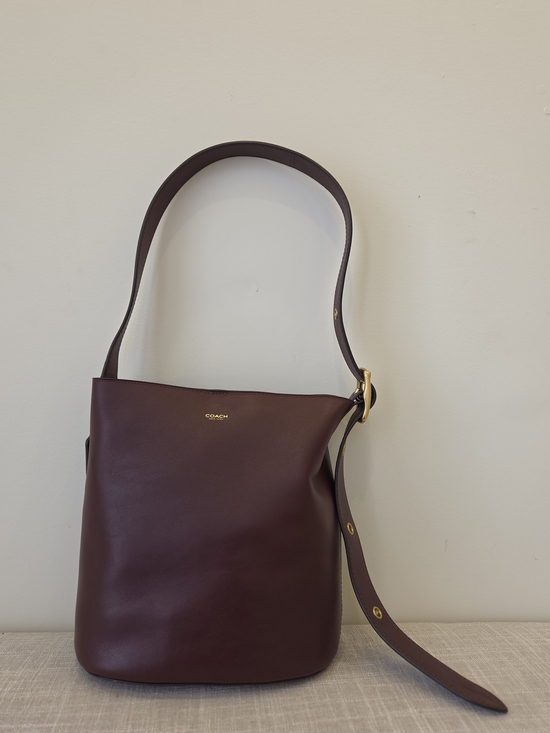 Coach Handbags - Coach Leather Bucket Bag in Burgundy